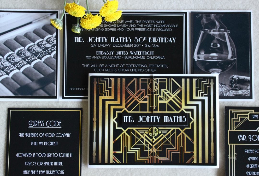 The Great Gatsby 1920's Theme Birthday Party Invitation â Tanja